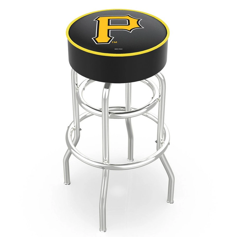 Pittsburgh Pirates 30" Double Ring Chrome Swivel Counter Stool