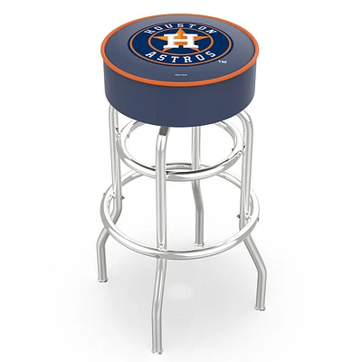 Houston Astros 30" Double Ring Chrome Swivel Counter Stool