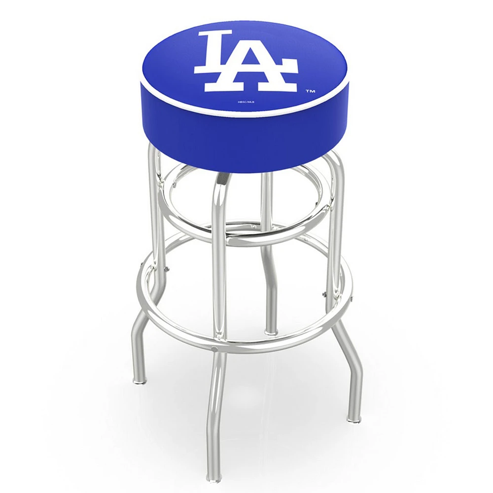 Los Angeles Dodgers 30" Double Ring Chrome Swivel Counter Stool
