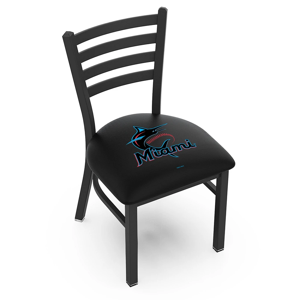 Miami Marlins 18" Chair with Black Wrinkle Finish