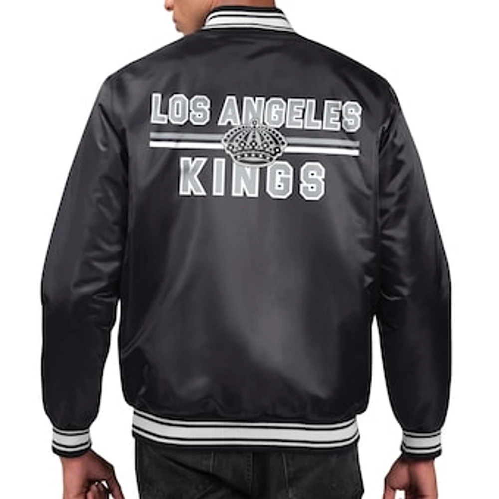 Men's Starter Los Angeles Kings Printed Team Logo Satin Varsity Full-Snap Jacket