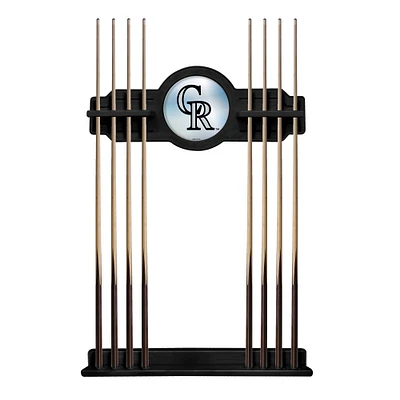 Black Colorado Rockies Eight Stick Wood Pool Cue Rack