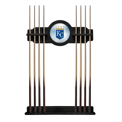 Black Kansas City Royals Eight Stick Wood Pool Cue Rack