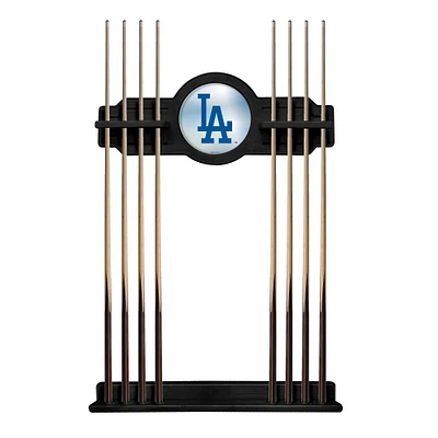 Black Los Angeles Dodgers Eight Stick Wood Pool Cue Rack