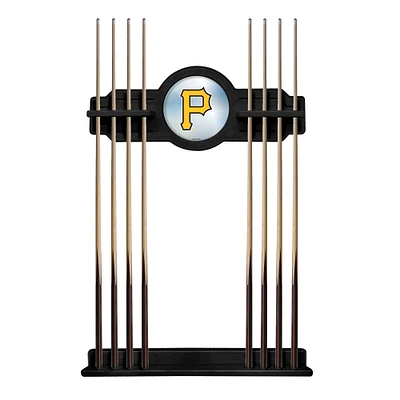 Black Pittsburgh Pirates Eight Stick Wood Pool Cue Rack