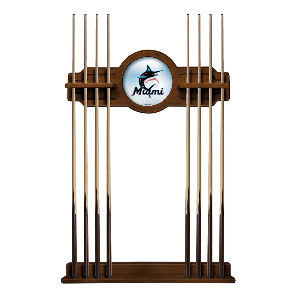 Chardonnay Miami Marlins Eight Stick Wood Pool Cue Rack
