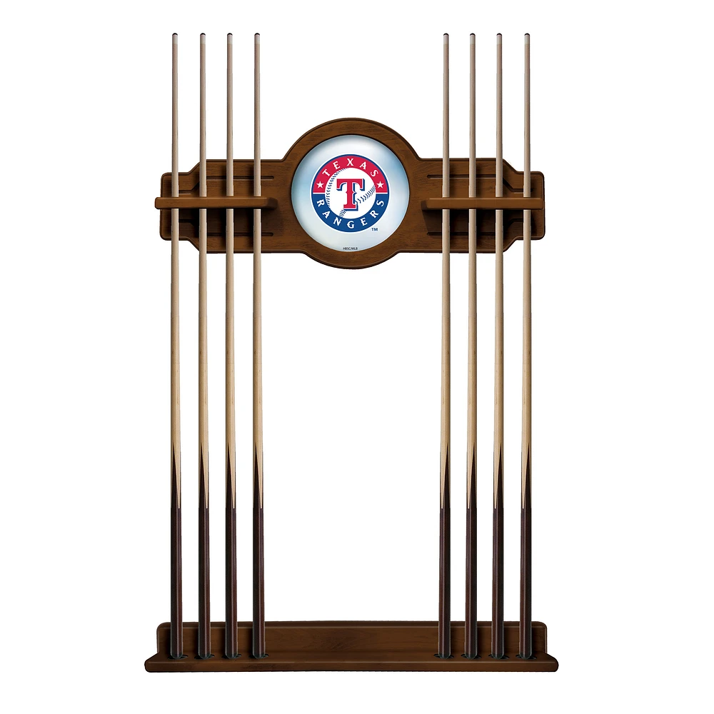Chardonnay Texas Rangers Eight Stick Wood Pool Cue Rack