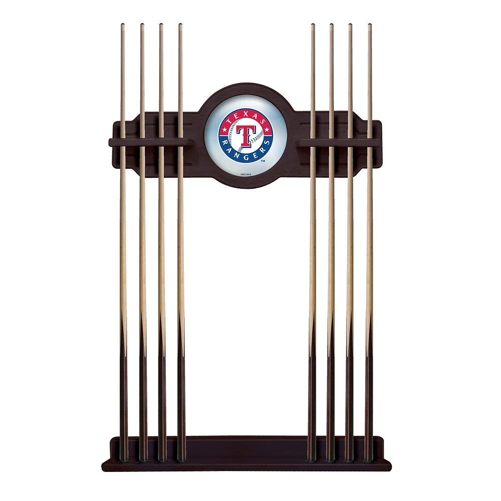 English Tudor Texas Rangers Eight Stick Wood Pool Cue Rack