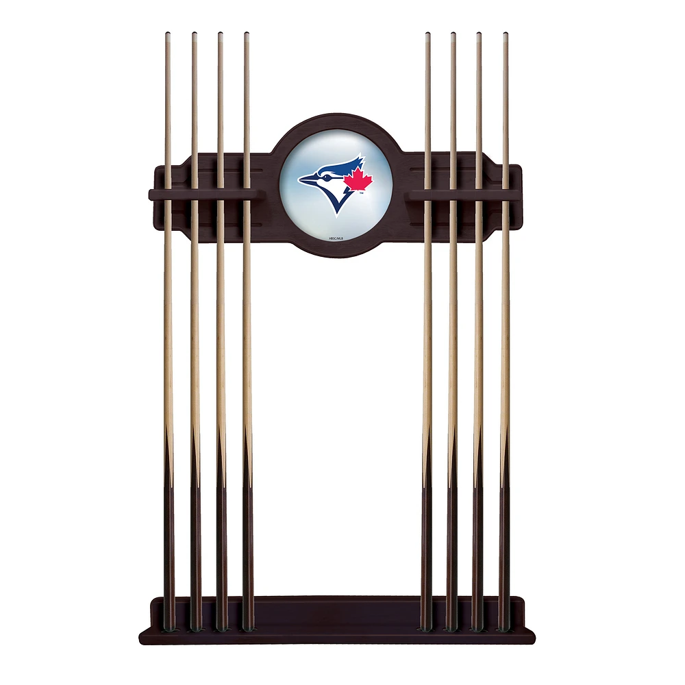 English Tudor Toronto Blue Jays Eight Stick Wood Pool Cue Rack