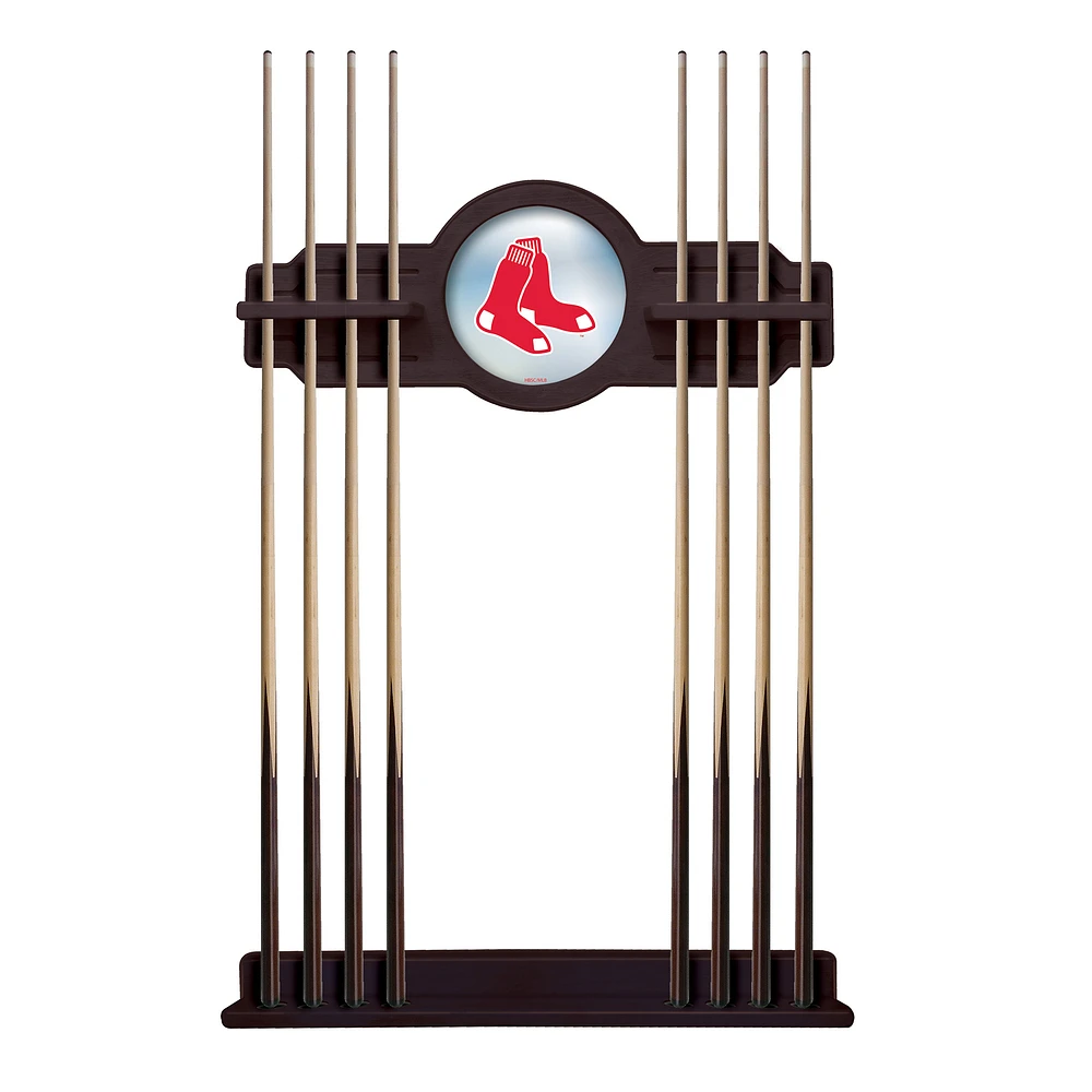 English Tudor Boston Red Sox Eight Stick Wood Pool Cue Rack