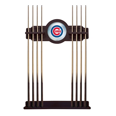 English Tudor Chicago Cubs Eight Stick Wood Pool Cue Rack