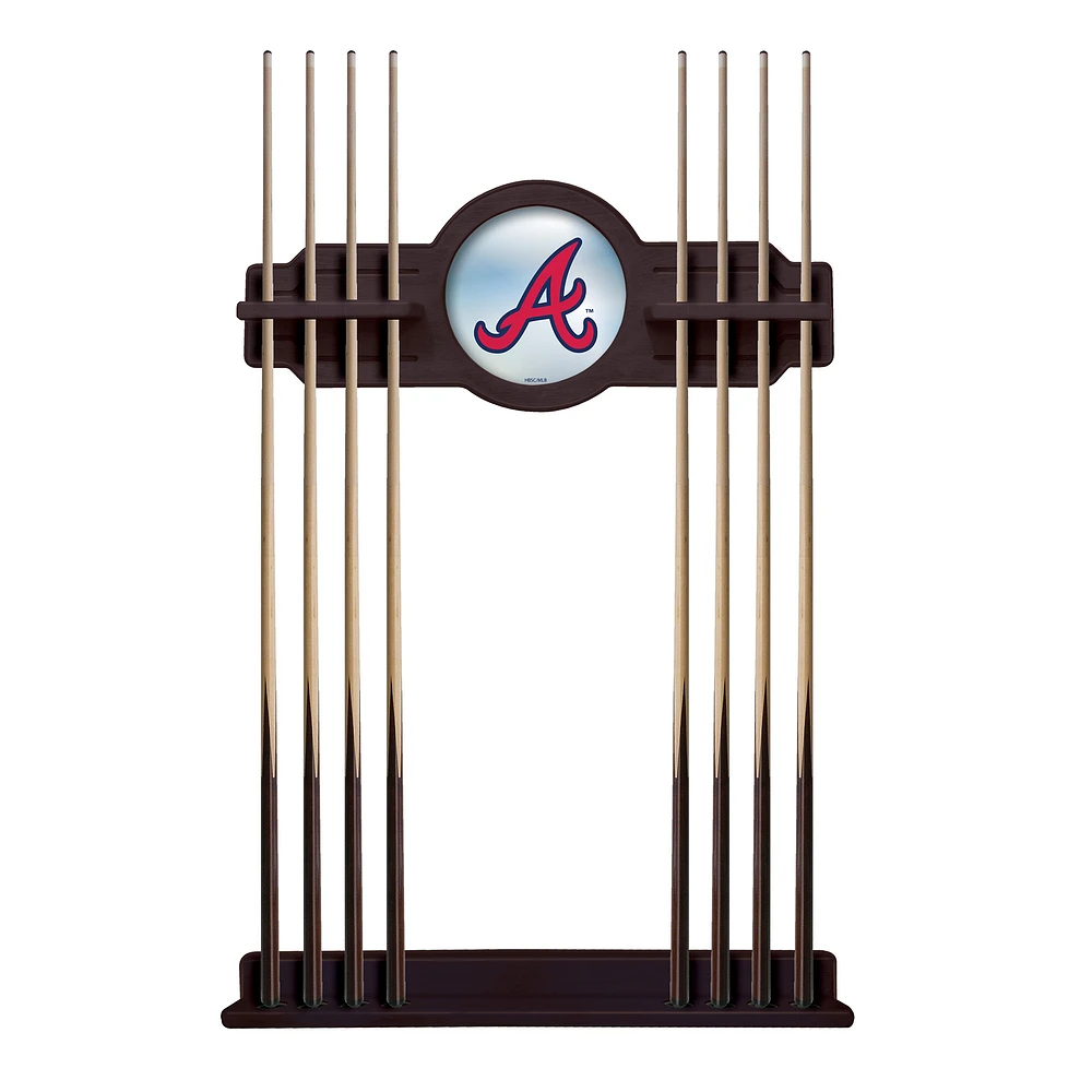 English Tudor Atlanta Braves Eight Stick Wood Pool Cue Rack