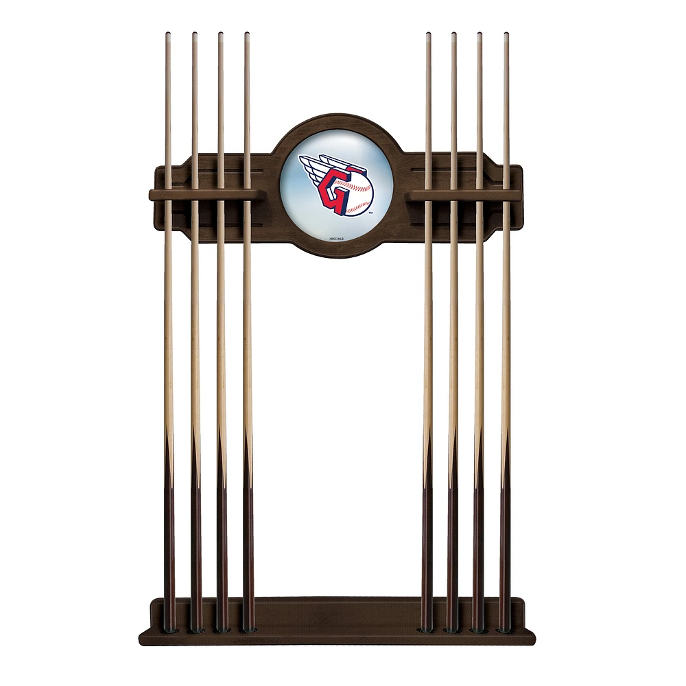 Navajo Cleveland Guardians Eight Stick Wood Pool Cue Rack