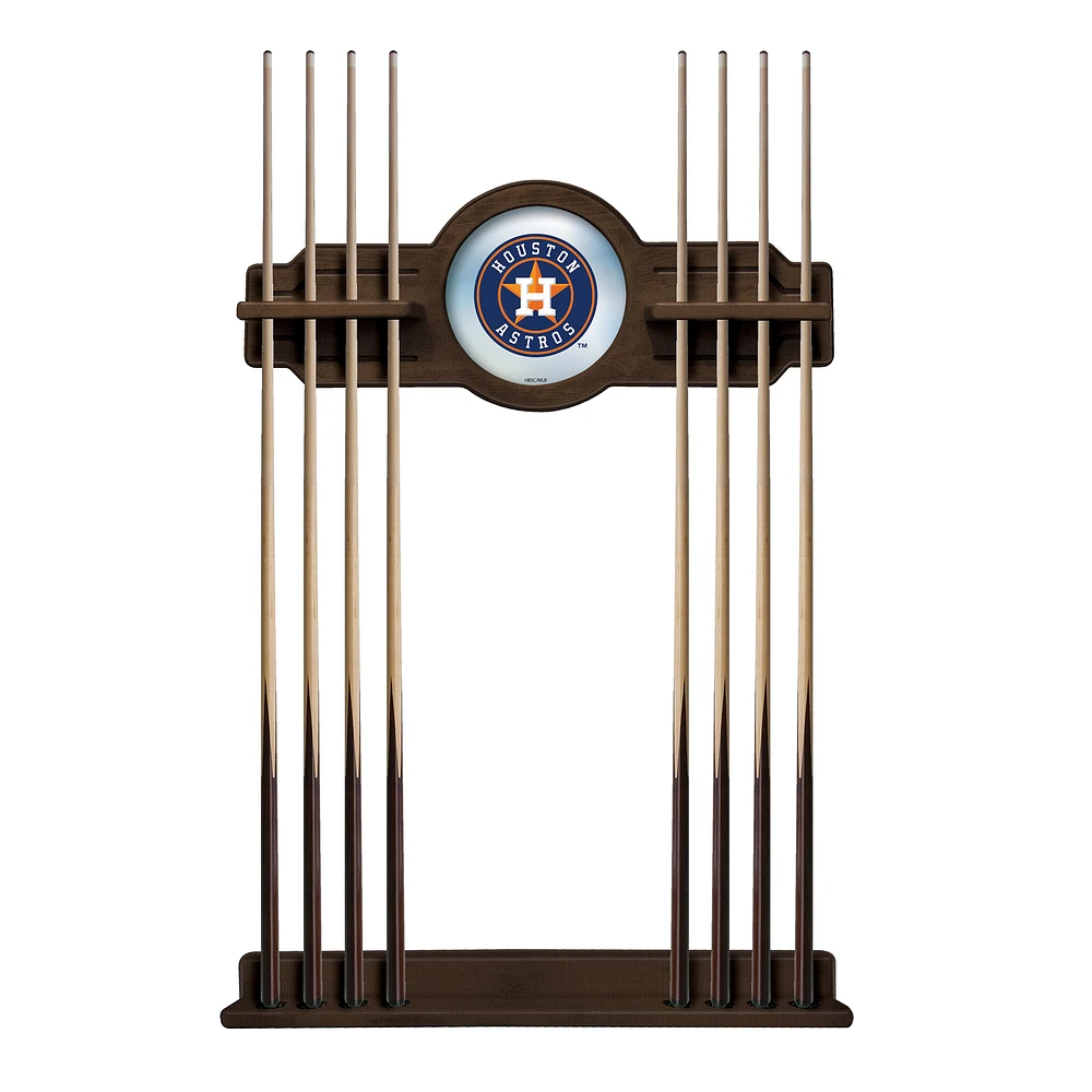 Navajo Houston Astros Eight Stick Wood Pool Cue Rack