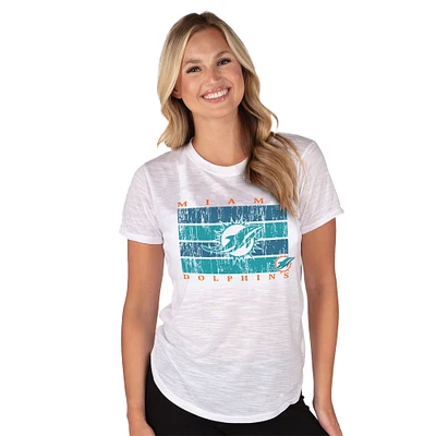 Women's Concepts Sport White Miami Dolphins Infuse Lightweight Slub Knit Top
