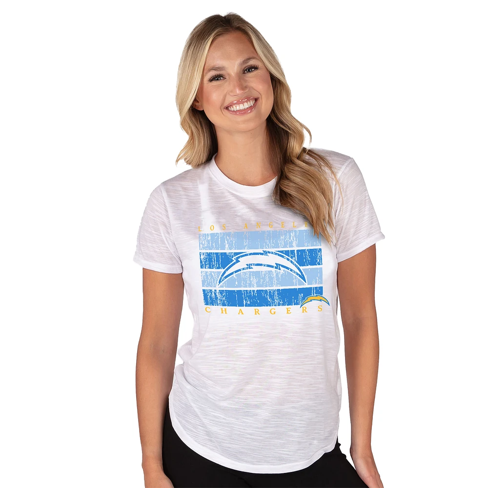 Women's Concepts Sport White Los Angeles Chargers Infuse Lightweight Slub Knit Top