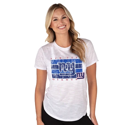 Women's Concepts Sport White New York Giants Infuse Lightweight Slub Knit Top