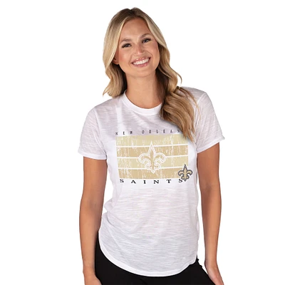 Women's Concepts Sport White New Orleans Saints Infuse Lightweight Slub Knit Top