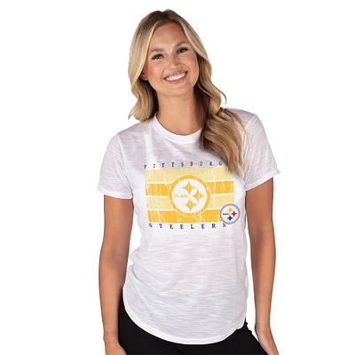 Women's Concepts Sport White Pittsburgh Steelers Infuse Lightweight Slub Knit Top
