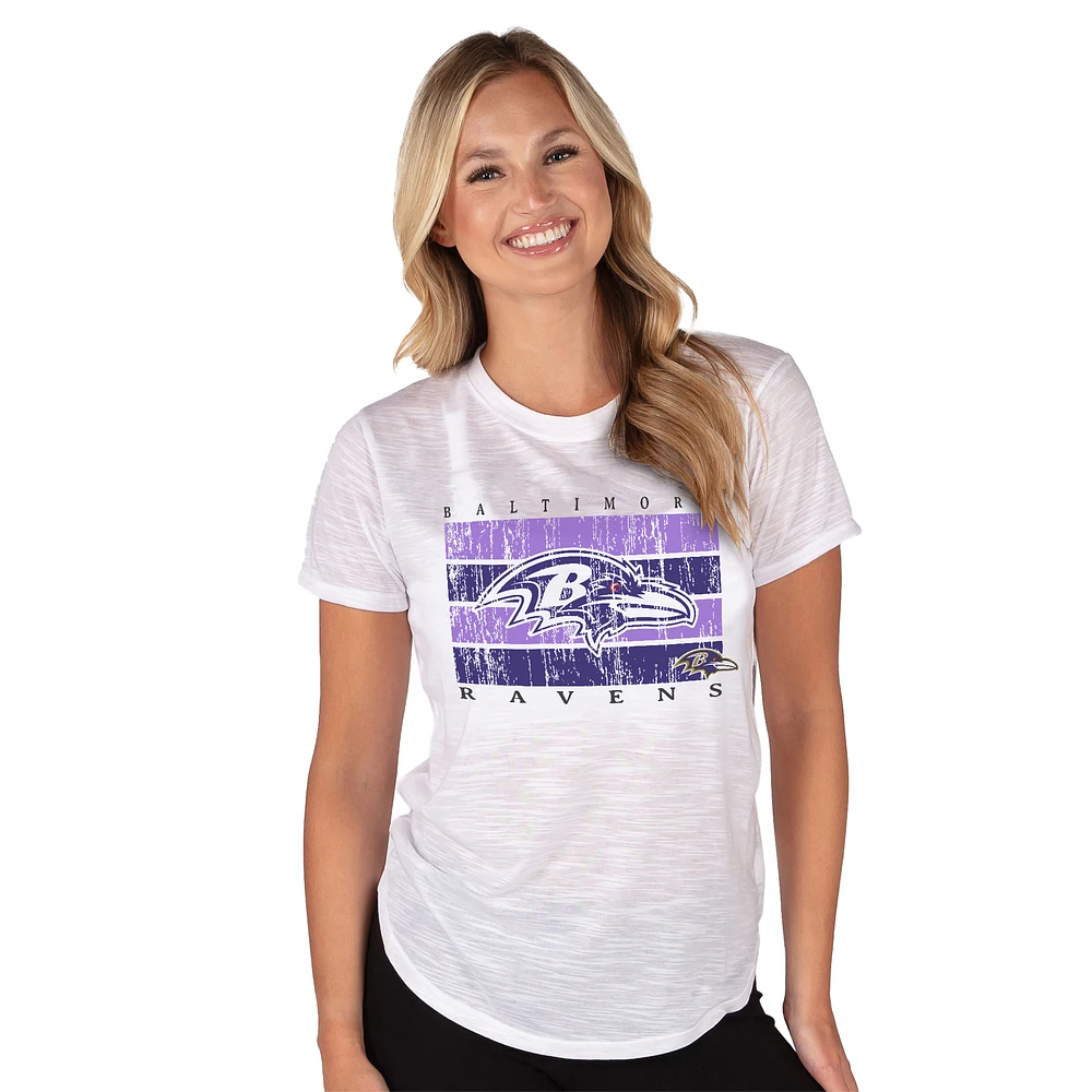 Women's Concepts Sport White Baltimore Ravens Infuse Lightweight Slub Knit Top