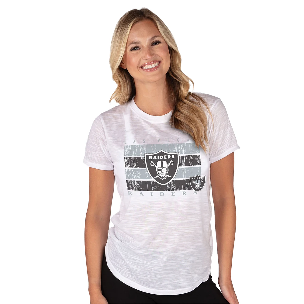 Women's Concepts Sport White Las Vegas Raiders Infuse Lightweight Slub Knit Top