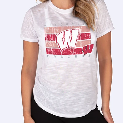 Women's Concepts Sport White Wisconsin Badgers Infuse Lightweight Slub Knit Top