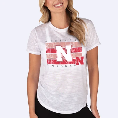 Women's Concepts Sport White Nebraska Huskers Infuse Lightweight Slub Knit Top