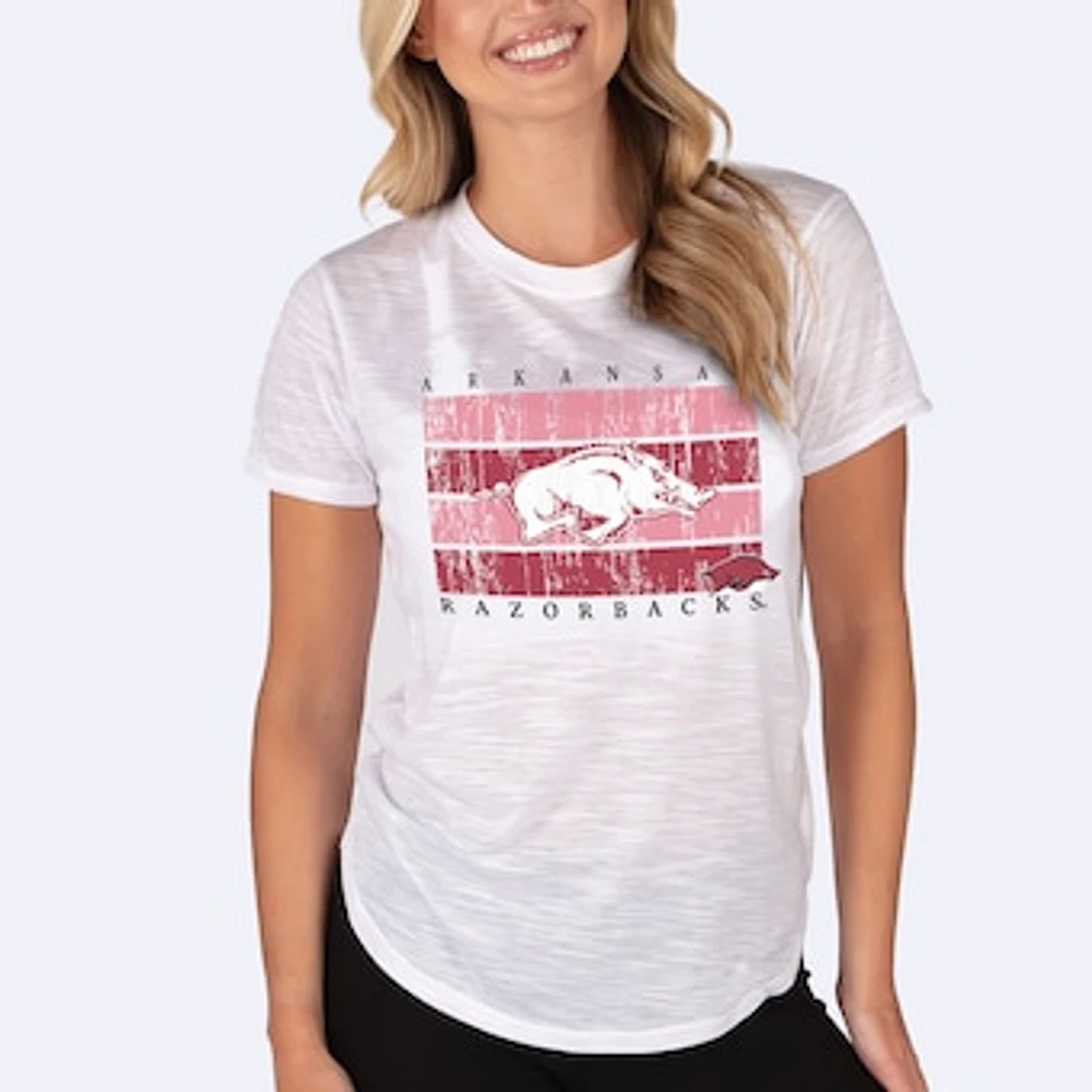 Women's Concepts Sport White Arkansas Razorbacks Infuse Lightweight Slub Knit Top
