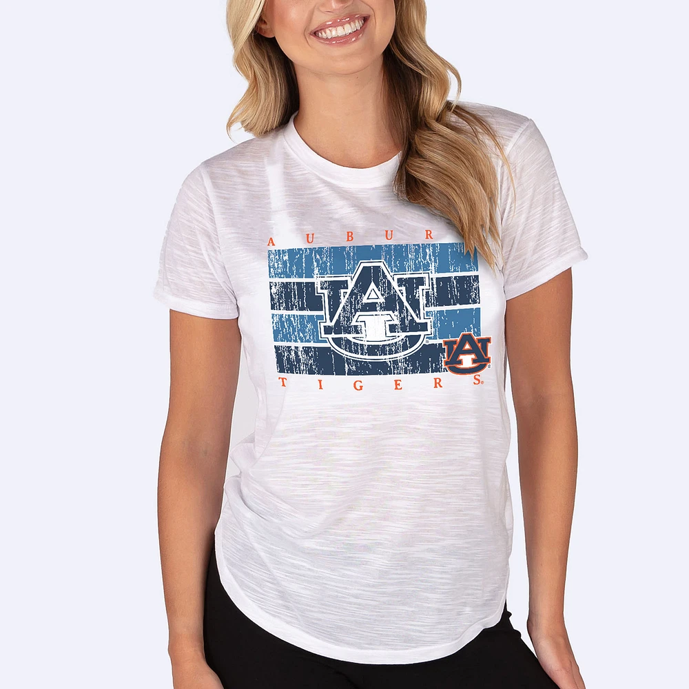 Women's Concepts Sport White Auburn Tigers Infuse Lightweight Slub Knit Top