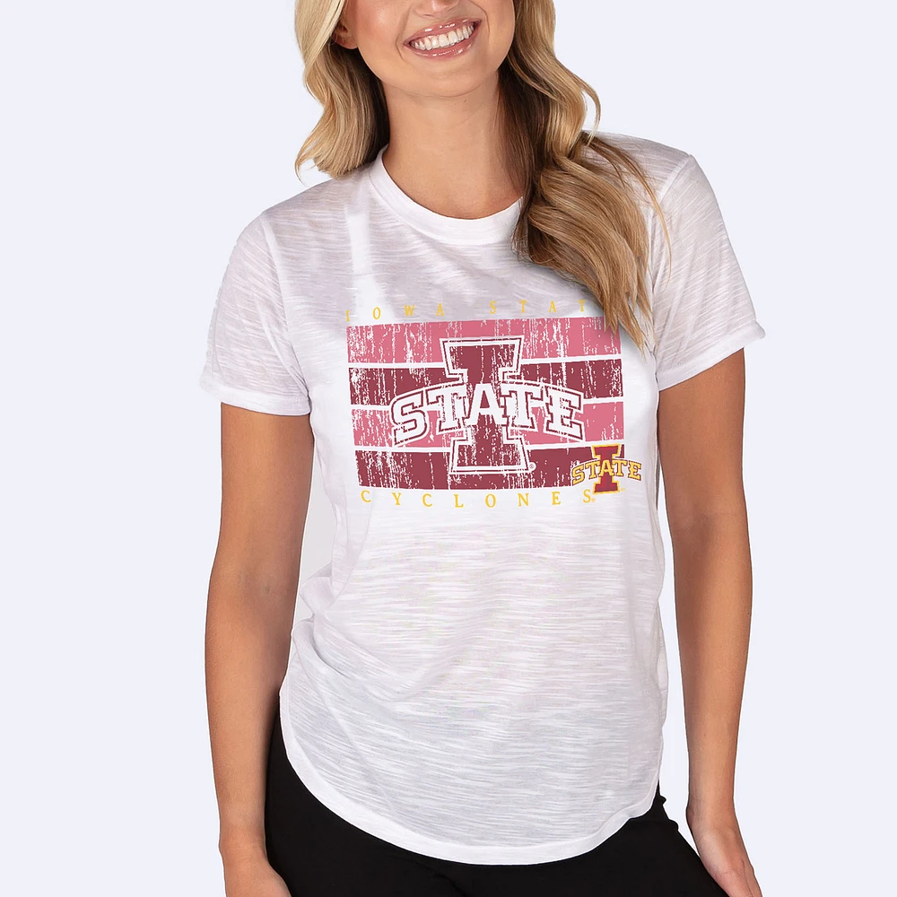 Women's Concepts Sport White Iowa State Cyclones Infuse Lightweight Slub Knit Top
