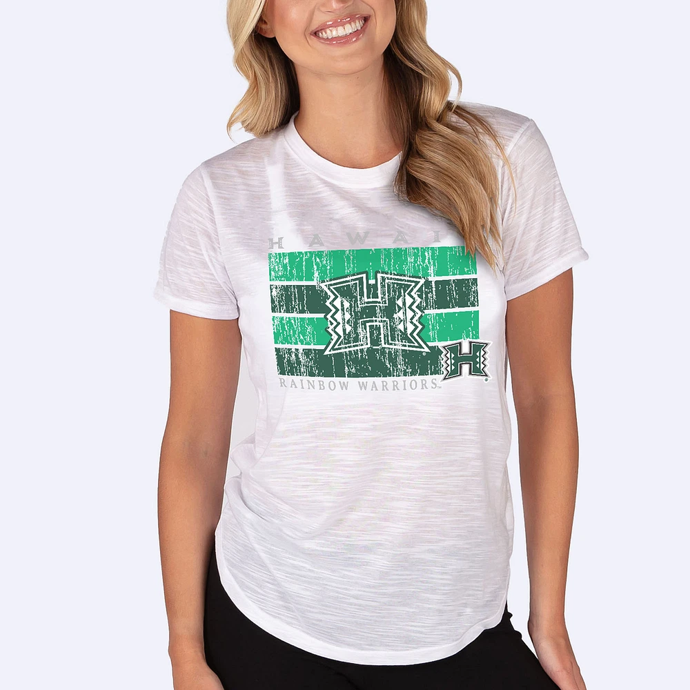 Women's Concepts Sport White Hawaii Rainbow Warriors Infuse Lightweight Slub Knit Top