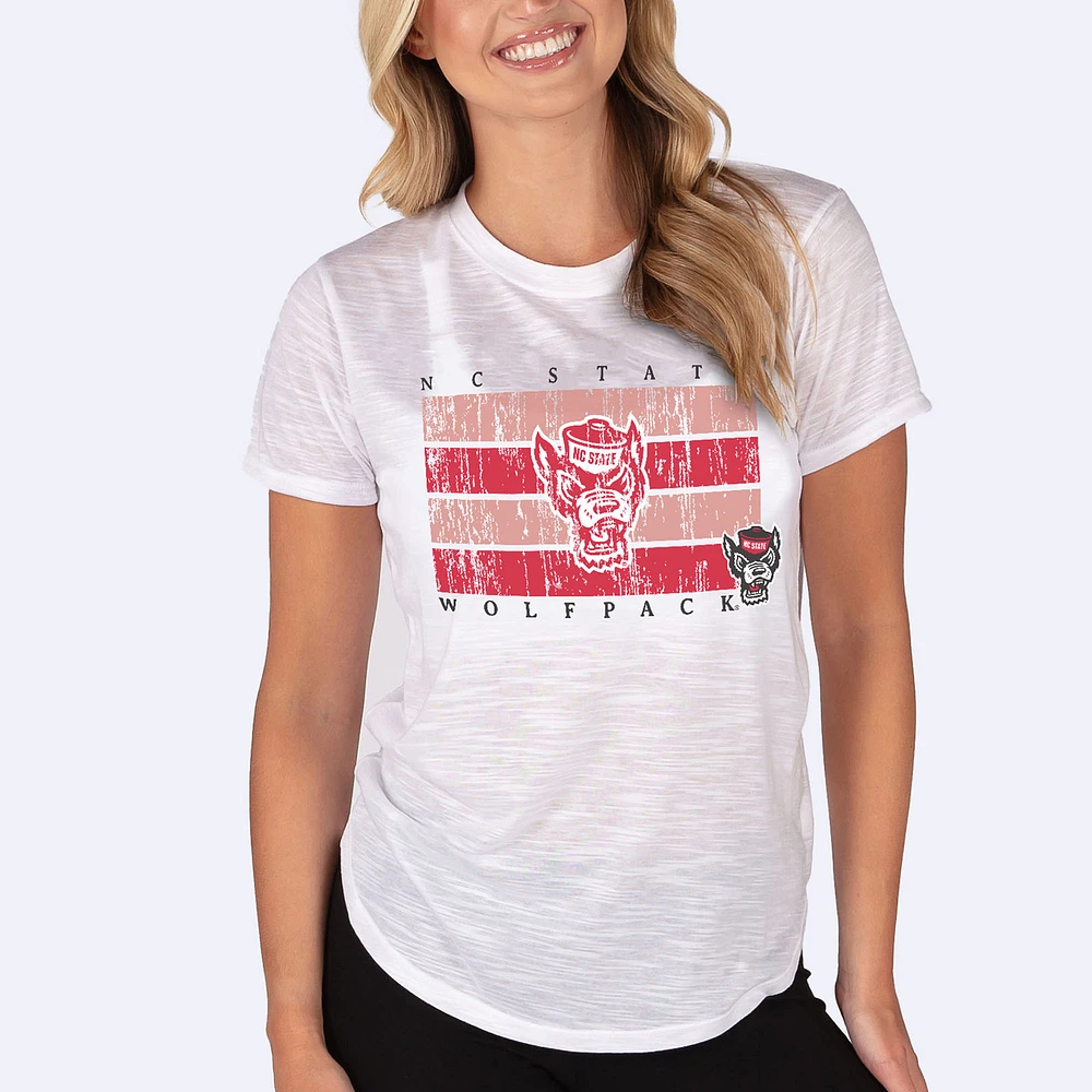 Women's Concepts Sport White NC State Wolfpack Infuse Lightweight Slub Knit Top