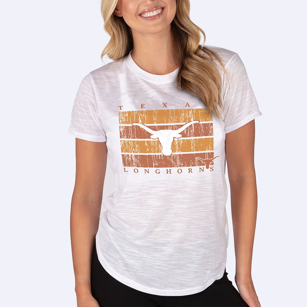 Women's Concepts Sport White Texas Longhorns Infuse Lightweight Slub Knit Top