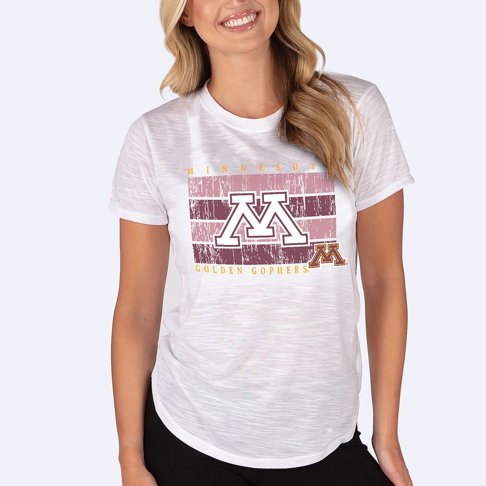 Women's Concepts Sport White Minnesota Golden Gophers Infuse Lightweight Slub Knit Top