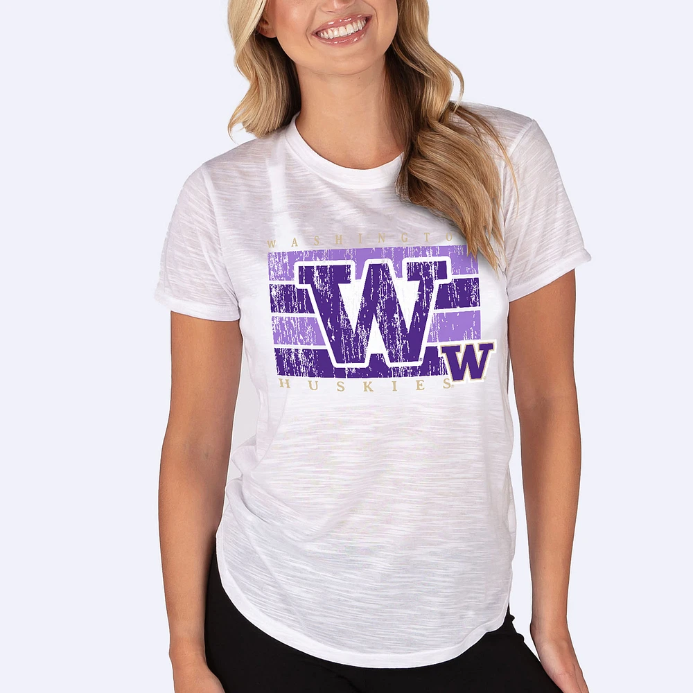 Women's Concepts Sport White Washington Huskies Infuse Lightweight Slub Knit Top