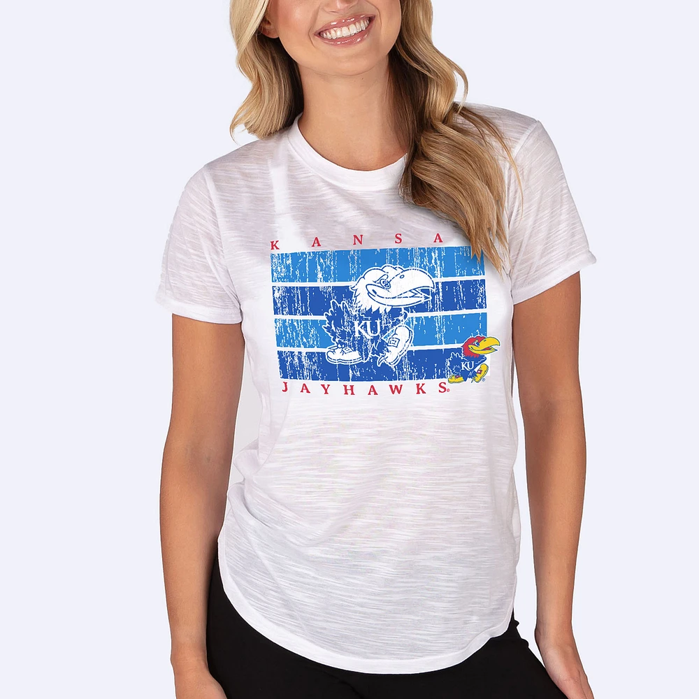 Women's Concepts Sport White Kansas Jayhawks Infuse Lightweight Slub Knit Top