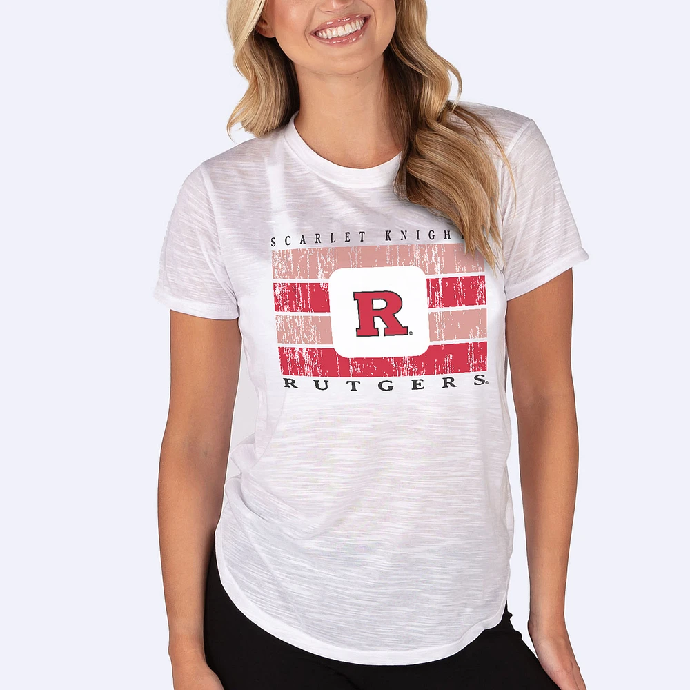 Women's Concepts Sport White Rutgers Scarlet Knights Infuse Lightweight Slub Knit Top