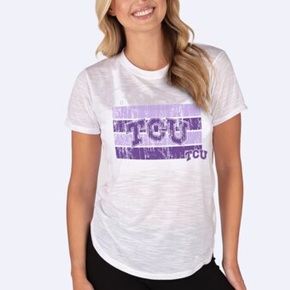 Women's Concepts Sport White TCU Horned Frogs Infuse Lightweight Slub Knit Top