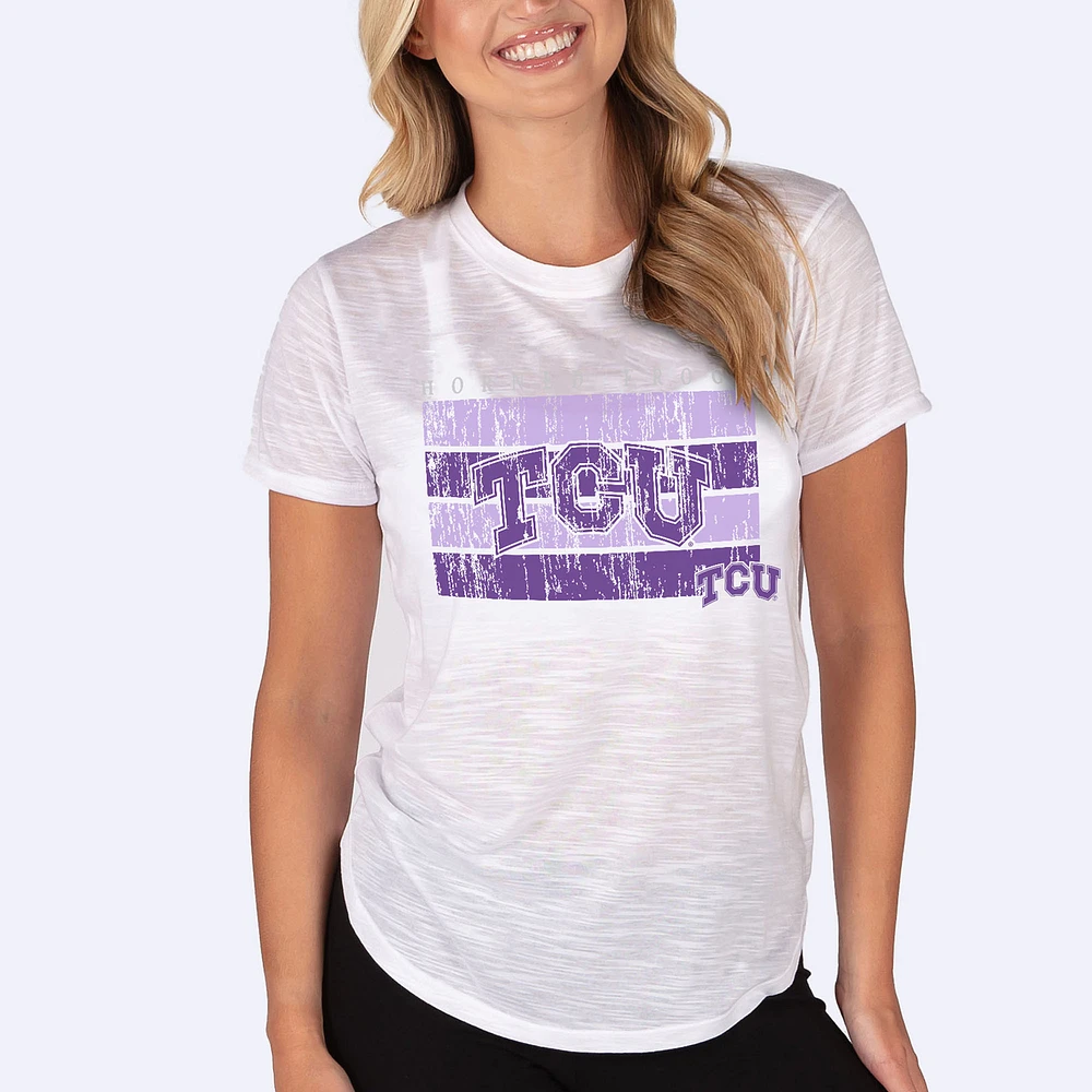 Women's Concepts Sport White TCU Horned Frogs Infuse Lightweight Slub Knit Top