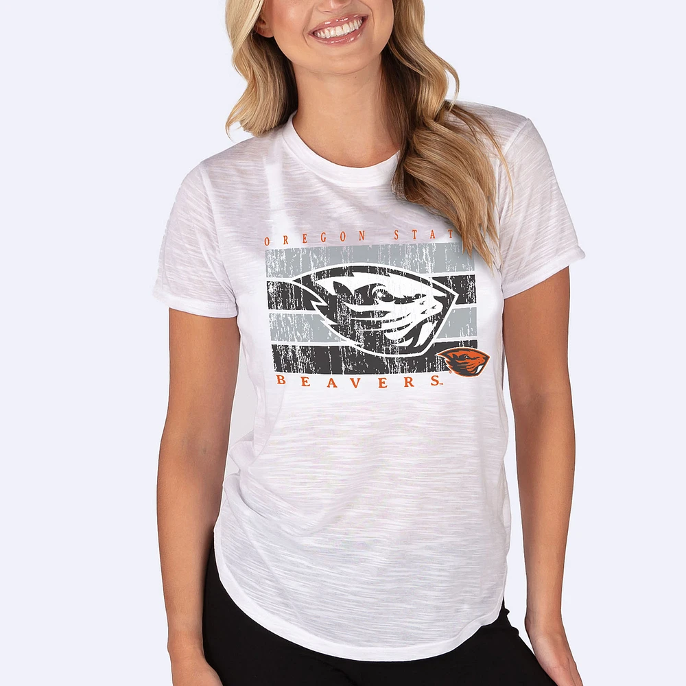 Women's Concepts Sport White Oregon State Beavers Infuse Lightweight Slub Knit Top