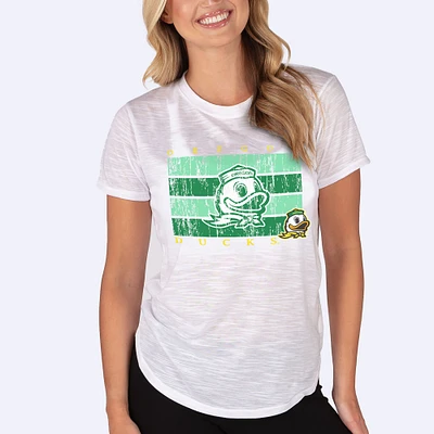 Women's Concepts Sport White Oregon Ducks Infuse Lightweight Slub Knit Top