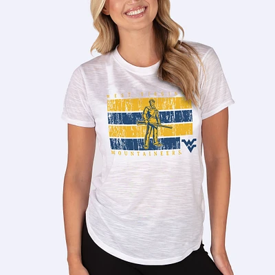 Women's Concepts Sport White West Virginia Mountaineers Infuse Lightweight Slub Knit Top