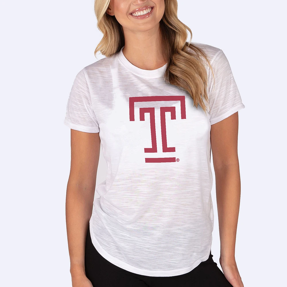 Women's Concepts Sport White Temple Owls Infuse Lightweight Slub Knit Top
