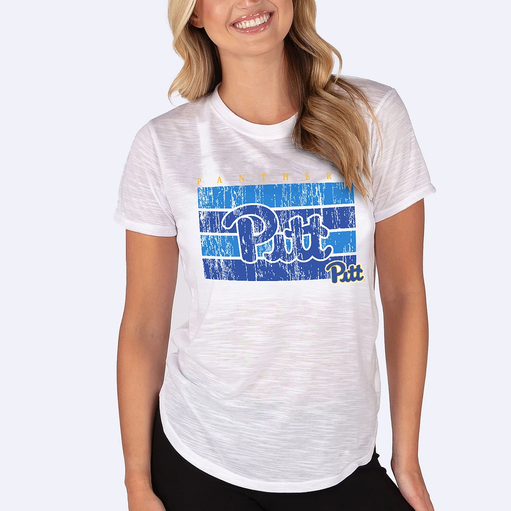 Women's Concepts Sport White Pitt Panthers Infuse Lightweight Slub Knit Top