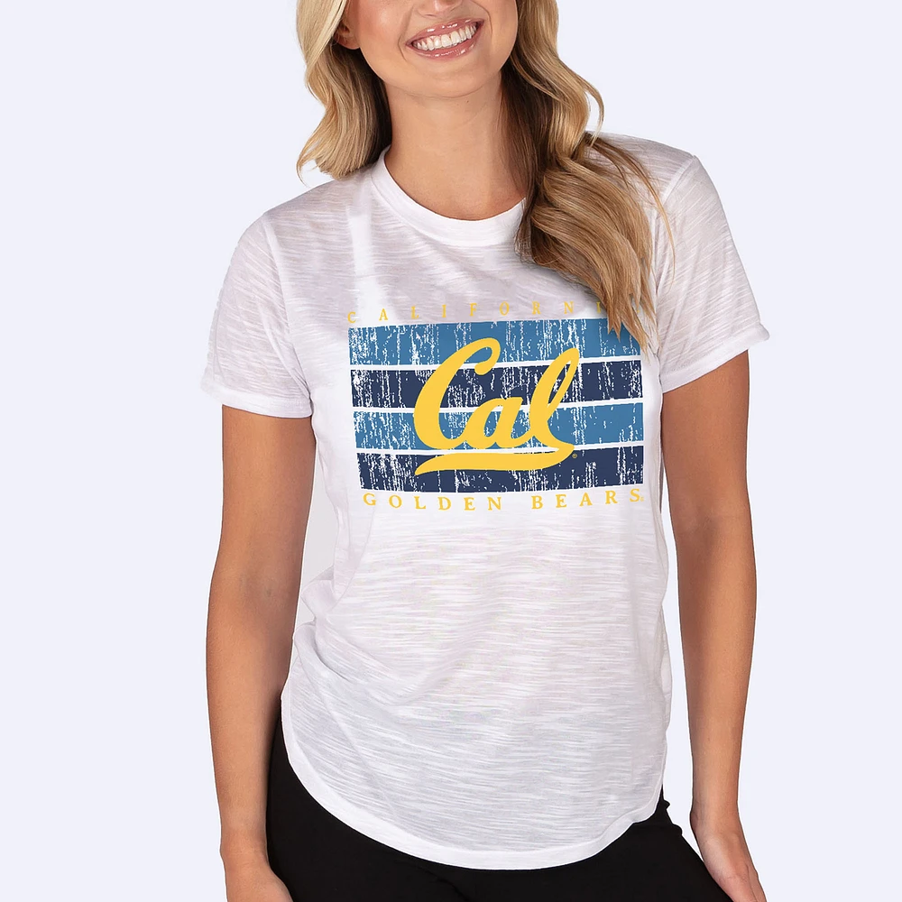Women's Concepts Sport White Cal Bears Infuse Lightweight Slub Knit Top