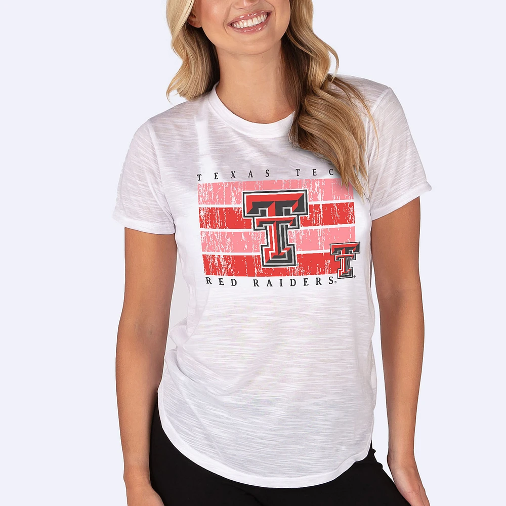 Women's Concepts Sport White Texas Tech Red Raiders Infuse Lightweight Slub Knit Top