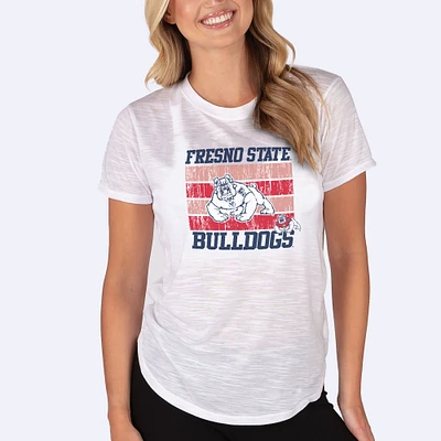 Women's Concepts Sport White Fresno State Bulldogs Infuse Lightweight Slub Knit Top