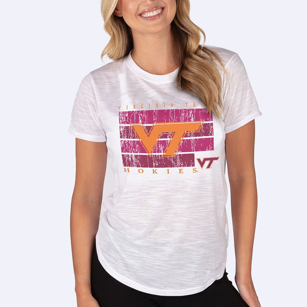 Women's Concepts Sport White Virginia Tech Hokies Infuse Lightweight Slub Knit Top