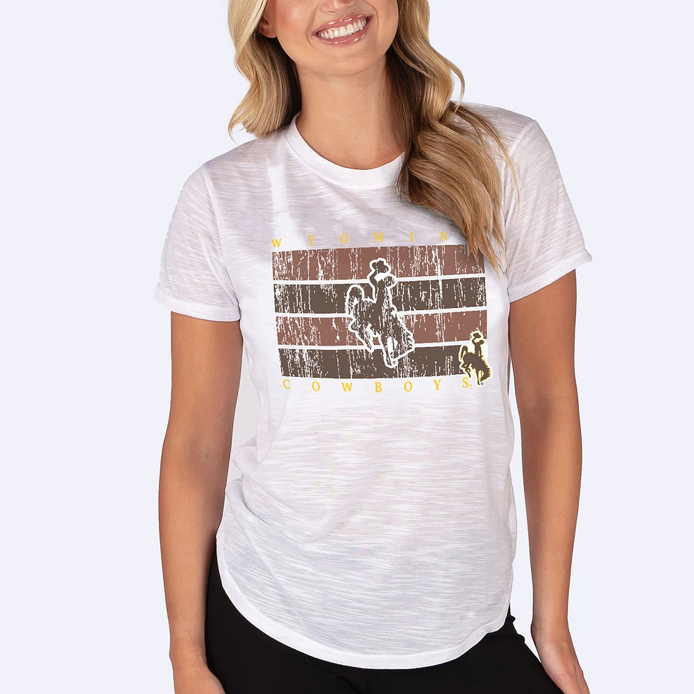 Women's Concepts Sport White Wyoming Cowboys Infuse Lightweight Slub Knit Top