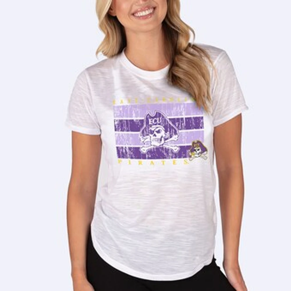 Women's Concepts Sport White ECU Pirates Infuse Lightweight Slub Knit Top